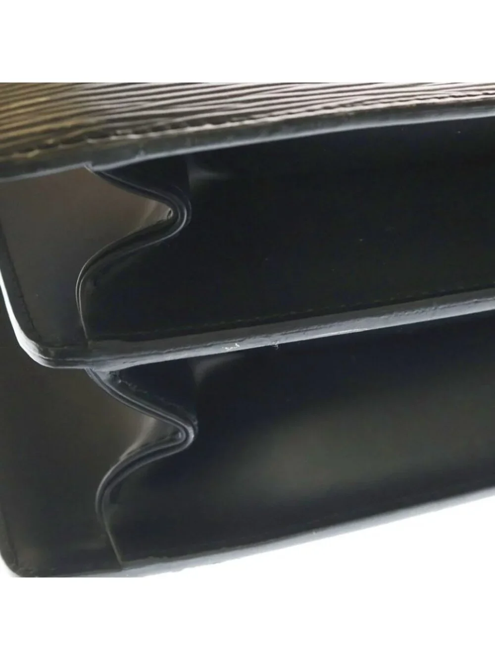 Louis Vuitton Epi Serviette Fermoir Gold Hand Business Bag Black - Picture 6 of 6